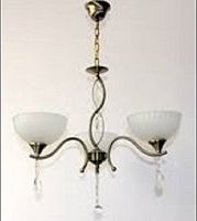 Люстра потолочная трехрожковая на цепочке Мелодия Света Е27 Старая медь картинка 